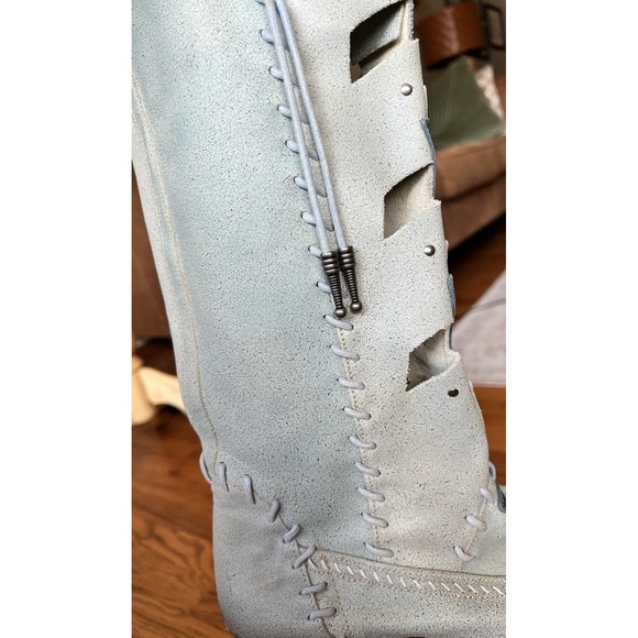 RARE Saks Alter Ego Italian Suede Moccasin Boots‎ 36.5 Vero Cuoio Boho 6.5 Women - Picture 8 of 13